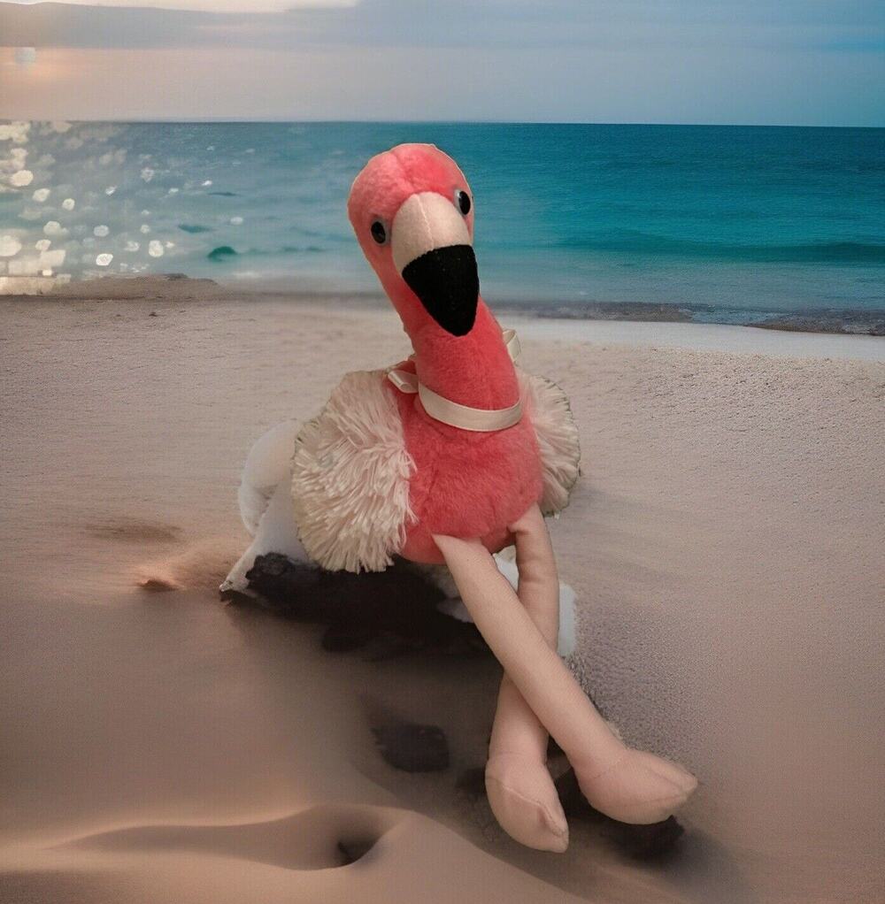 Frankford Plush Pink Flamingo Bird Stuffed Animal – 11.5 inches high Preowned